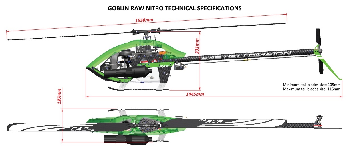 Goblin Raw 700 Nitro Goblin Helicopters